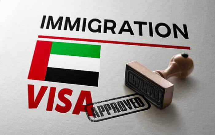 United,Arab,Emirates,Visa,Approved,With,Rubber,Stamp,And,National