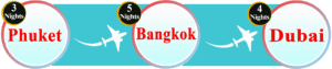 Dubai 3 - Phuet 5- Bangkok 3